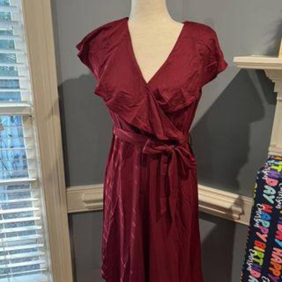 Emilia threads zippered nursing access blue dress w/ tie - Picture 3 of 3